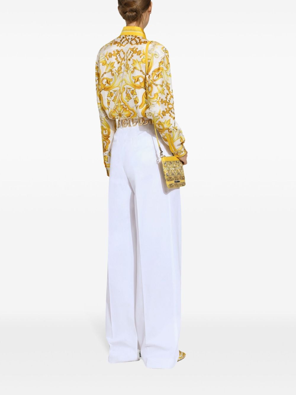 Dolce & Gabbana DOLCE & GABBANA- Maiolica Print Silk Shirt