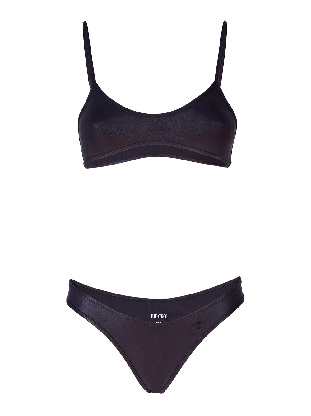 The Attico THE ATTICO- Wet Effect Lycra Bikini Set