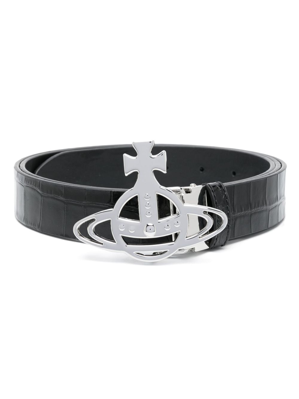 Vivienne Westwood VIVIENNE WESTWOOD- Line Orb Croc Embossed Leather Belt