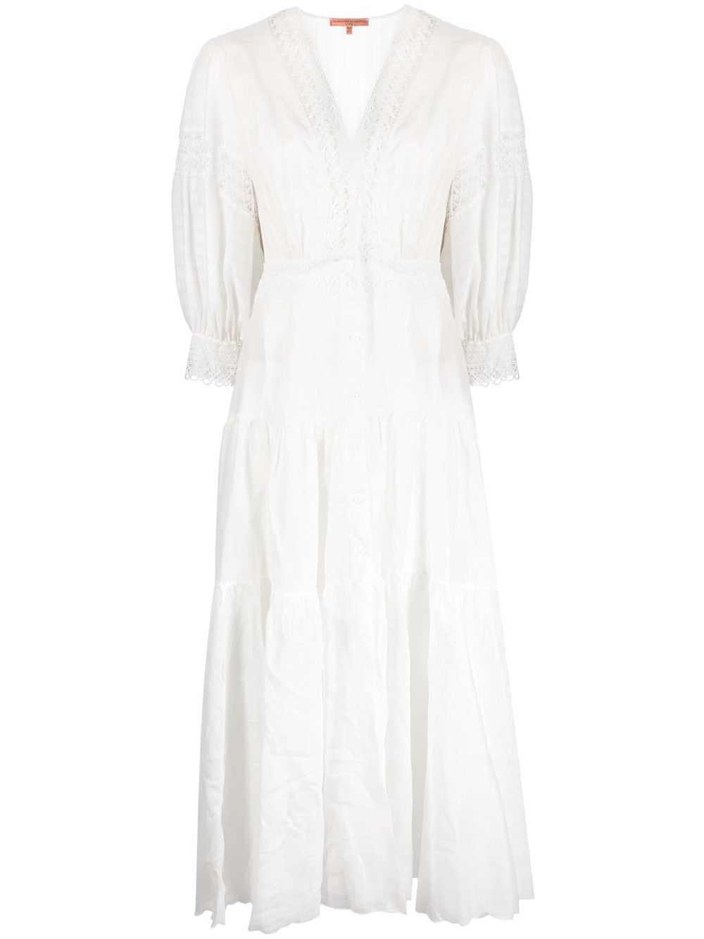 Ermanno Scervino ERMANNO SCERVINO- Lace Detail Cotton Midi Dress