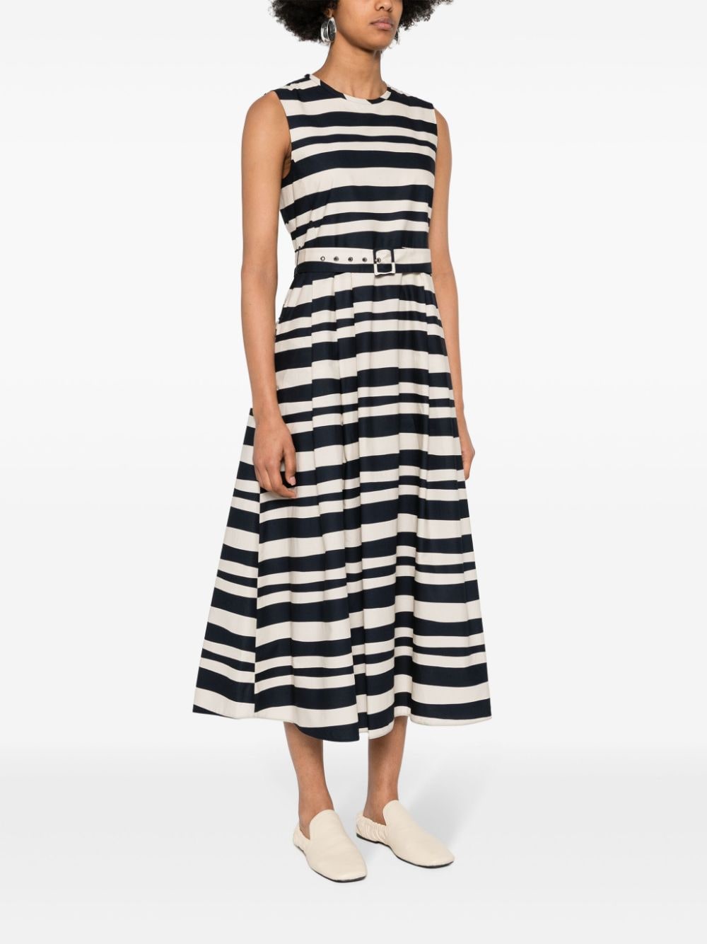 Max Mara MAX MARA- Striped Cotton Midi Dress