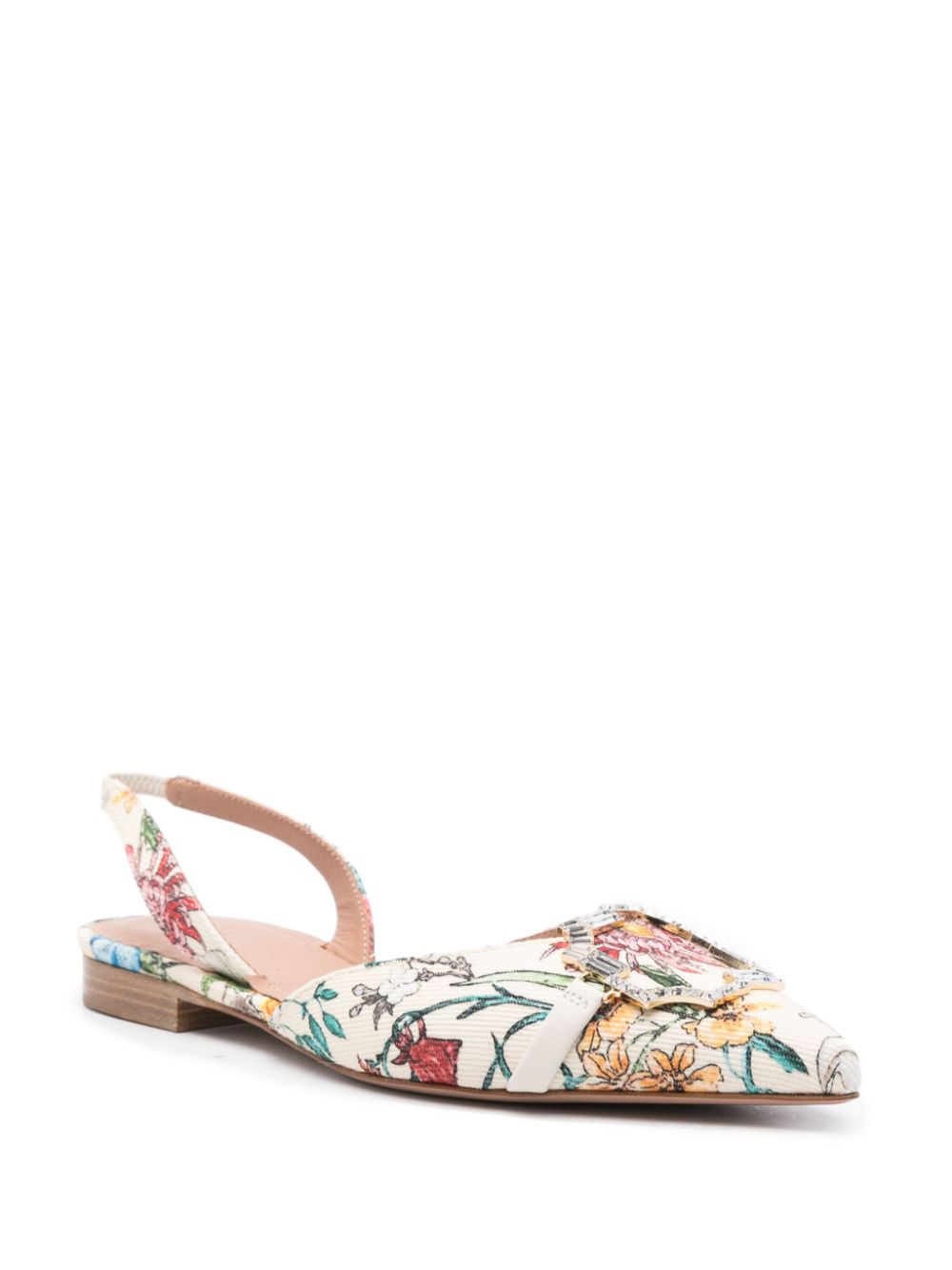Malone Souliers MALONE SOULIERS- Misha Printed Canvas Slingback Ballet Flats