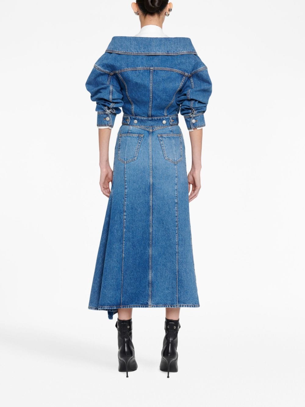 Alexander McQueen ALEXANDER MCQUEEN- Denim Midi Skirt