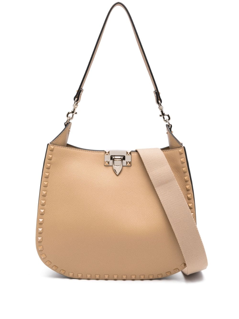 VALENTINO GARAVANI VALENTINO GARAVANI- Hobo Rockstud Leather Shoulder Bag