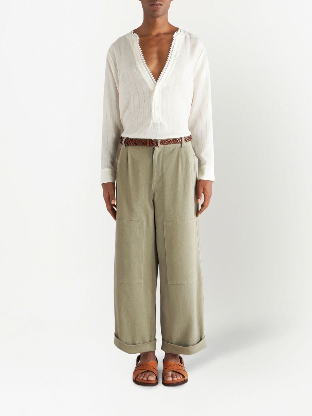 Etro ETRO- Wide-leg Cotton Trouser