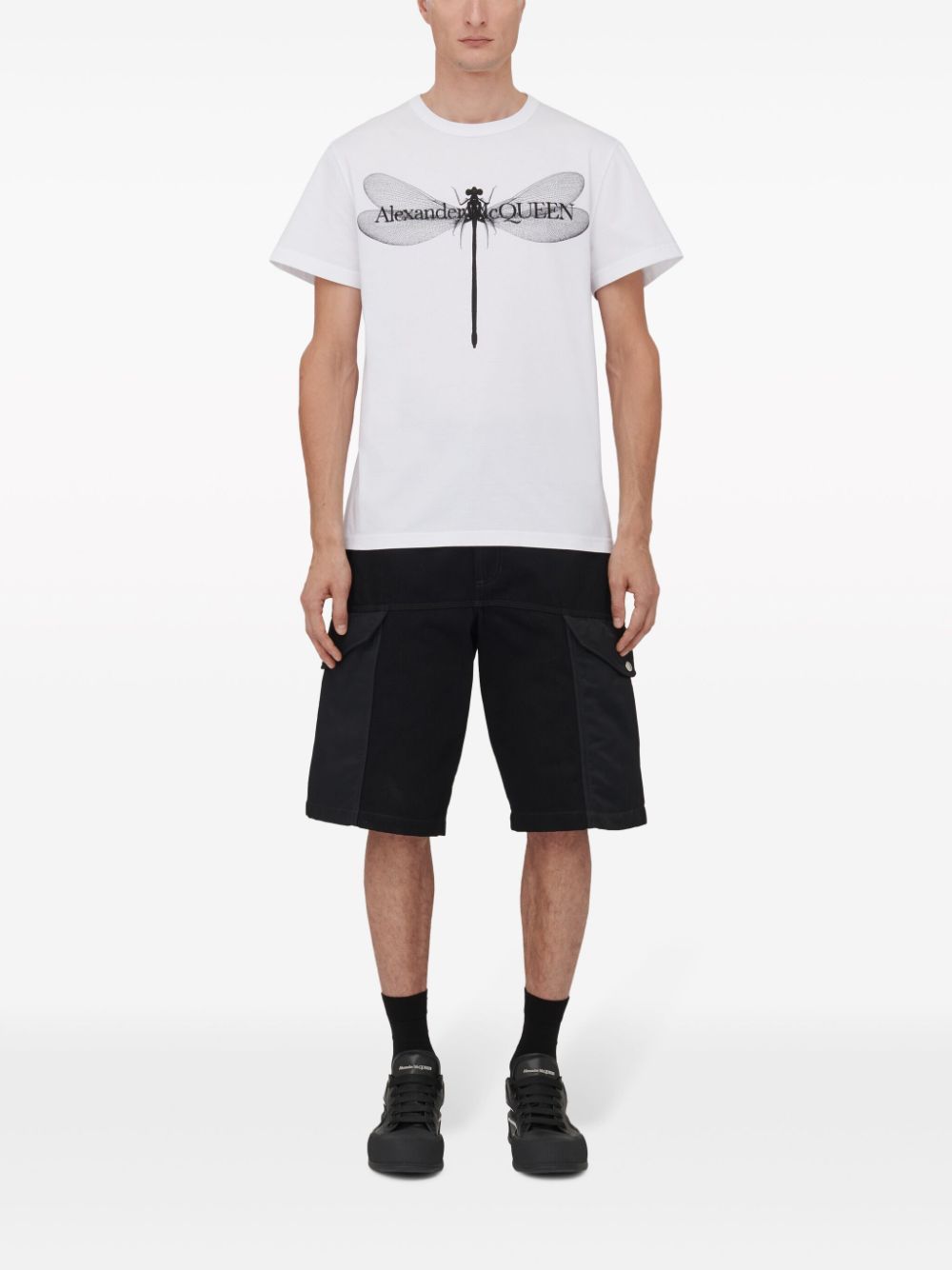 Alexander McQueen ALEXANDER MCQUEEN- Dragonfly Print Organic Cotton T-shirt