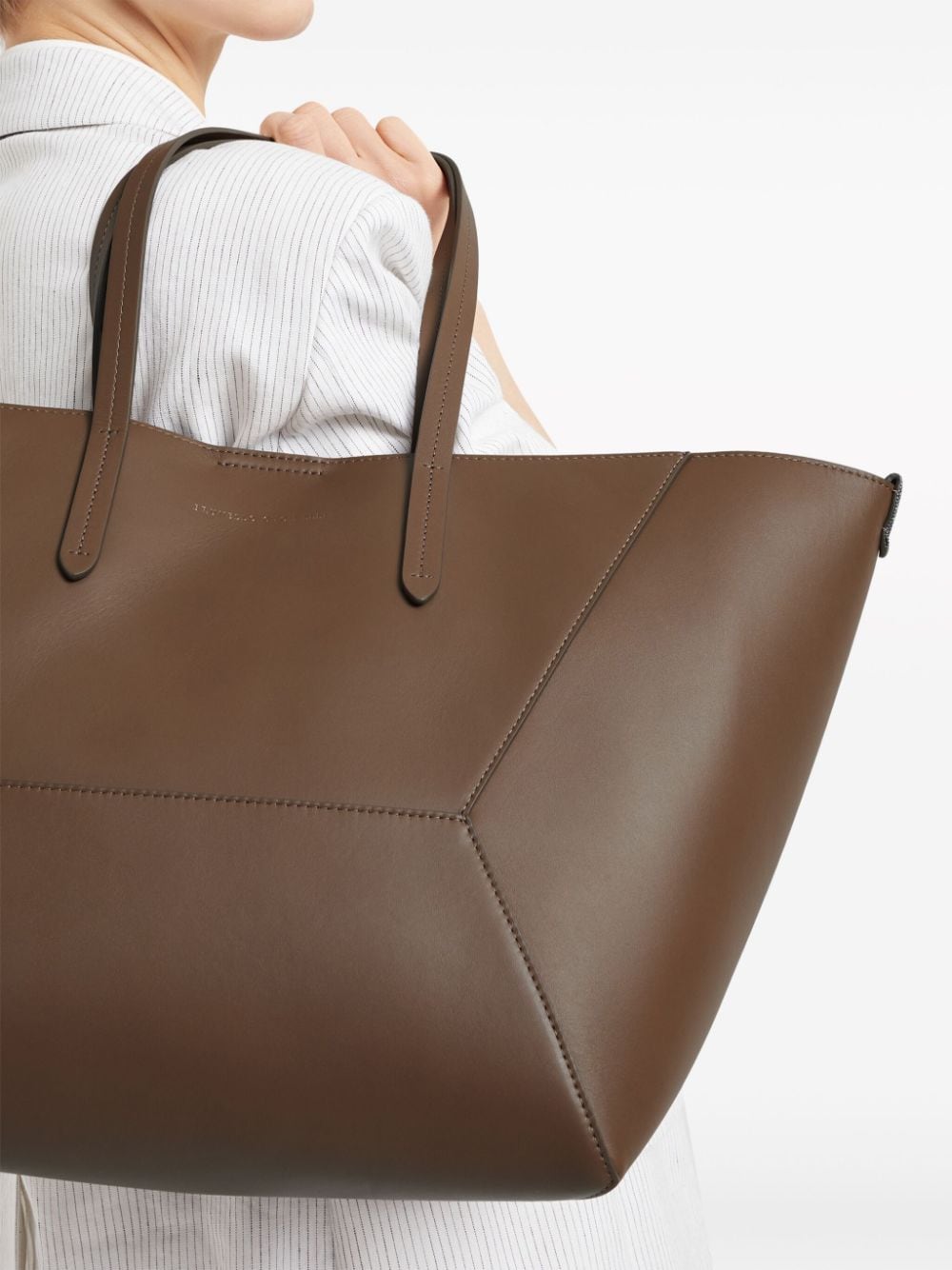 Brunello Cucinelli BRUNELLO CUCINELLI- Leather Shopping Bag