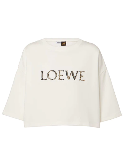 Loewe Paula's Ibiza LOEWE PAULA'S IBIZA- Logo Cropped Cotton T-shirt