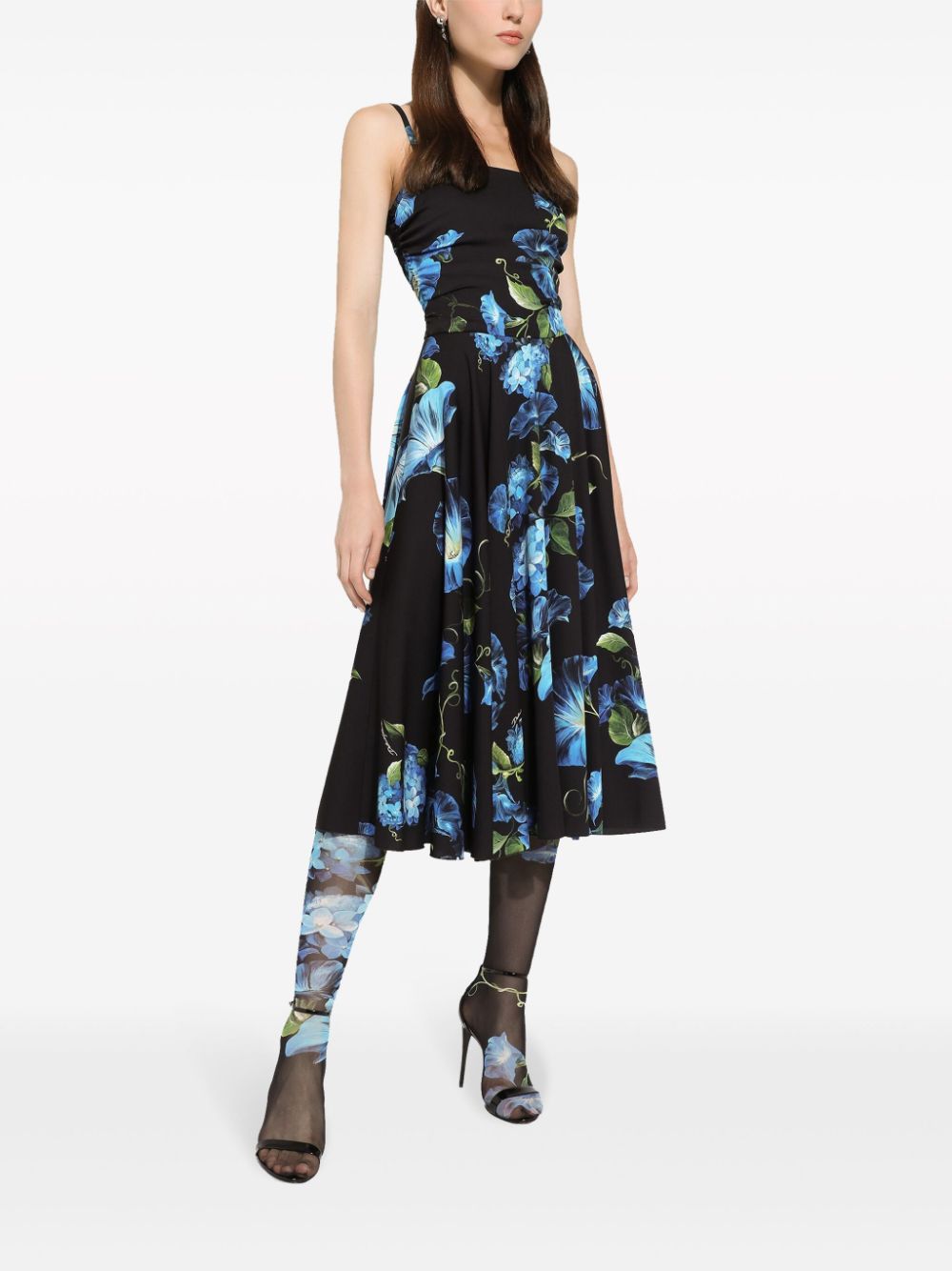 Dolce & Gabbana DOLCE & GABBANA- Flower Print Silk Midi Dress