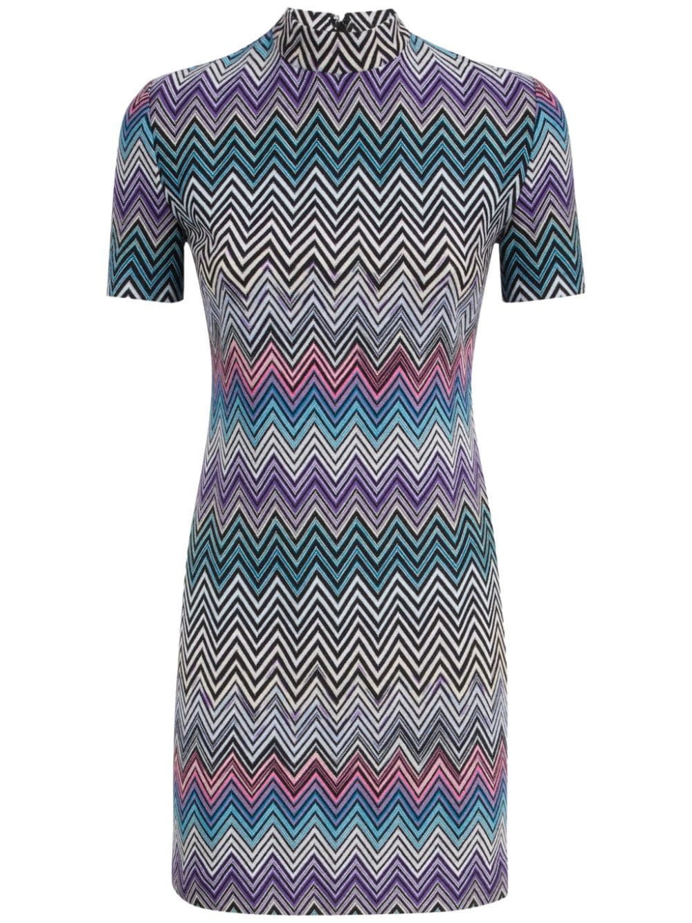 Missoni MISSONI- Zig Zag Motif Wool Mini Dress