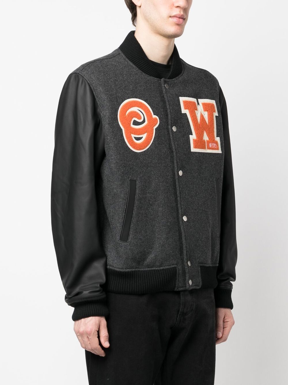 OFF-WHITE OFF-WHITE- Ow Patch Leather Jacket