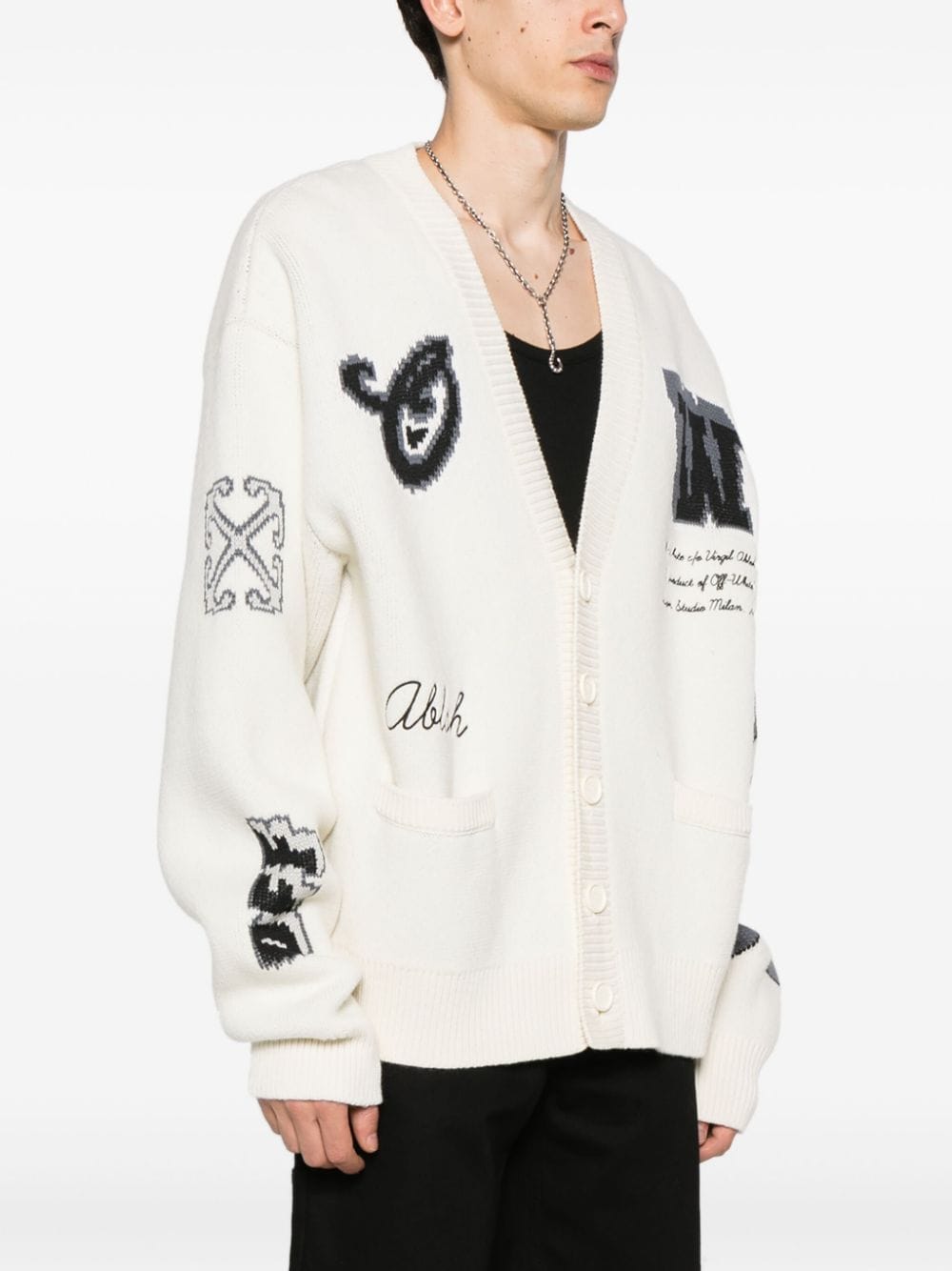 OFF-WHITE OFF-WHITE- Wool Varsity Cardigan