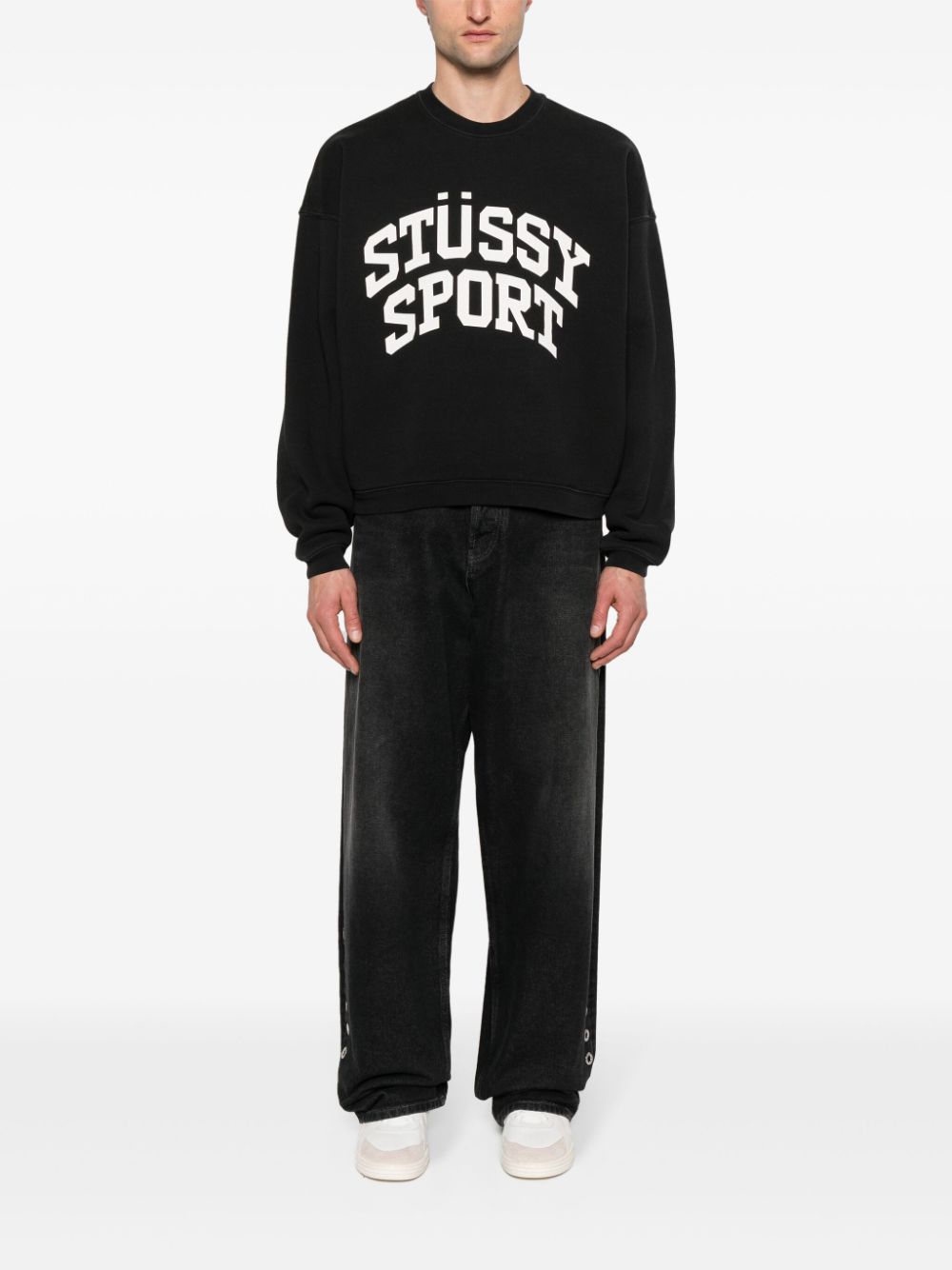 Stussy STUSSY- Logo Cotton Blend Sweatshirt