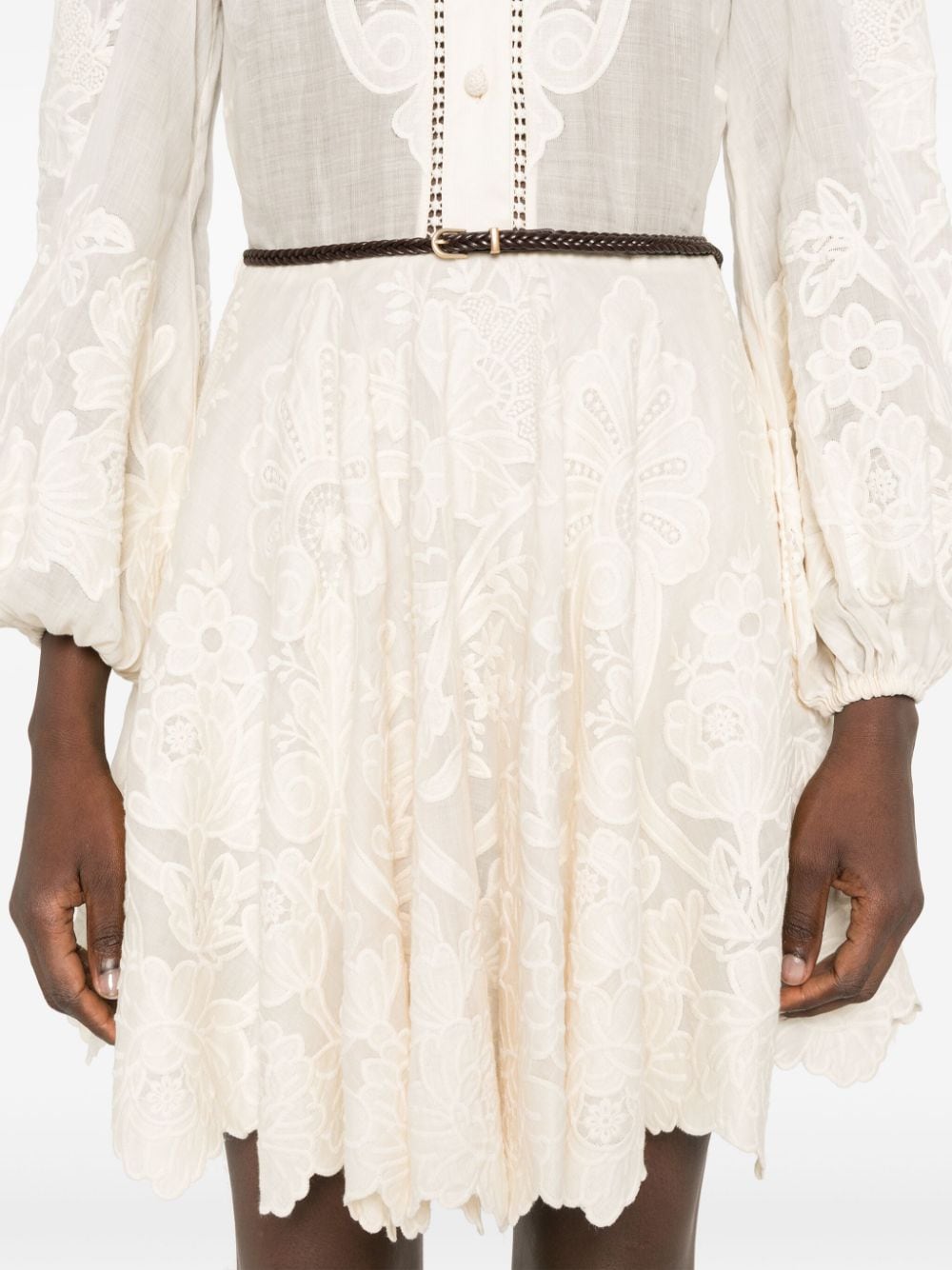 Zimmermann ZIMMERMANN- Embroidered Linen Mini Dress