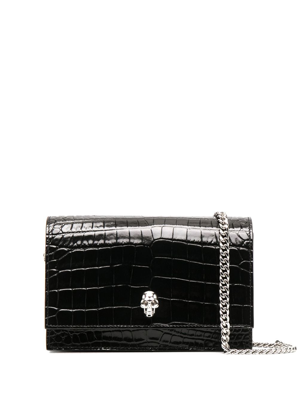 Alexander McQueen ALEXANDER MCQUEEN- Skull Crocodile-effect Leather Mini Bag