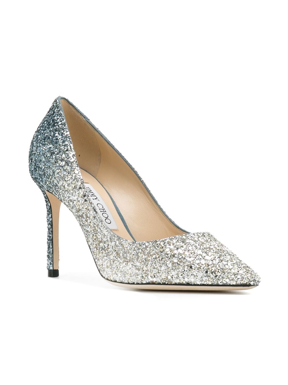 Jimmy Choo JIMMY CHOO- Romy 85 Glittered Leather Pumps