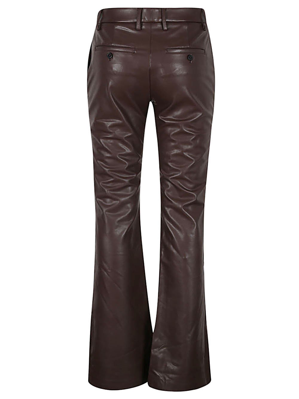 True Royal TRUE ROYAL- Faux Leather Flared Trousers