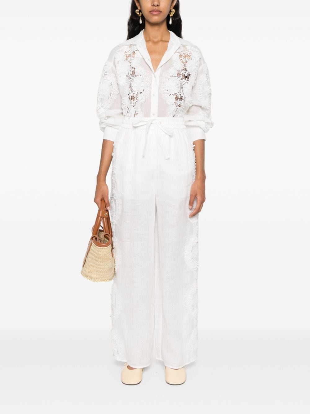 Zimmermann ZIMMERMANN- Lace Trim Detail Shirt