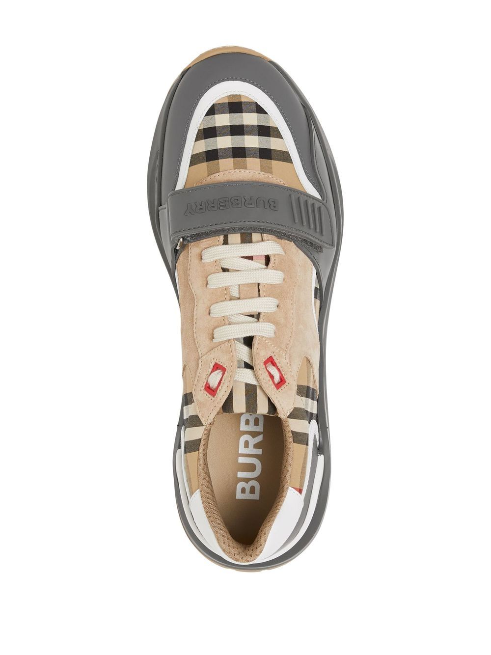 Burberry BURBERRY- Check Motif Leather Sneakers