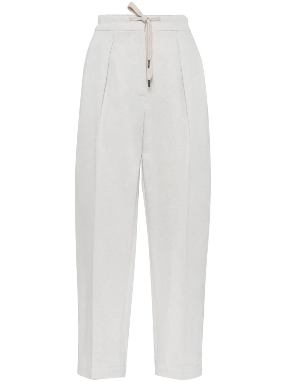 Brunello Cucinelli BRUNELLO CUCINELLI- Linen And Cotton Blend Slouchy Trousers