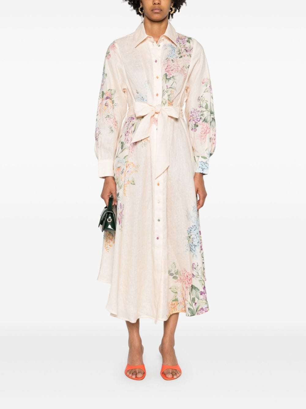 Zimmermann ZIMMERMANN- Floral Print Linen Shirt Dress