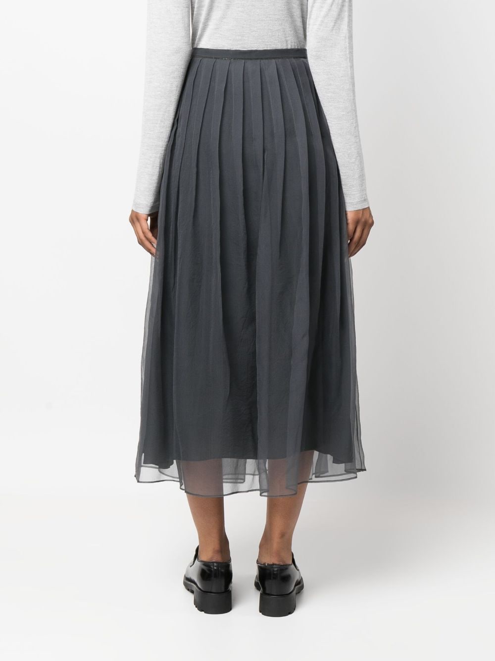 Brunello Cucinelli BRUNELLO CUCINELLI- Silk Midi Skirt