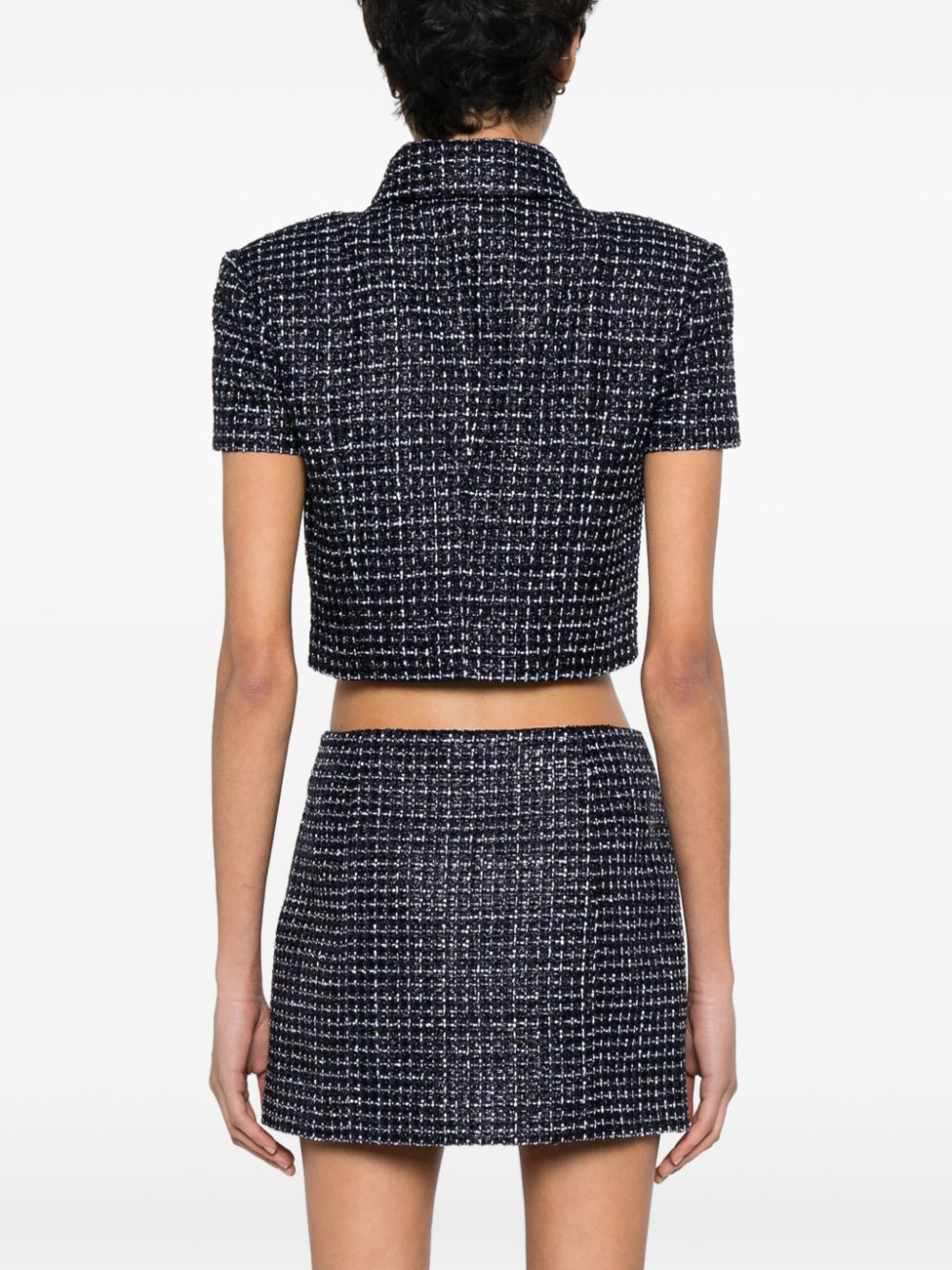 Alessandra Rich ALESSANDRA RICH- Checked Tweed Cropped Jacket