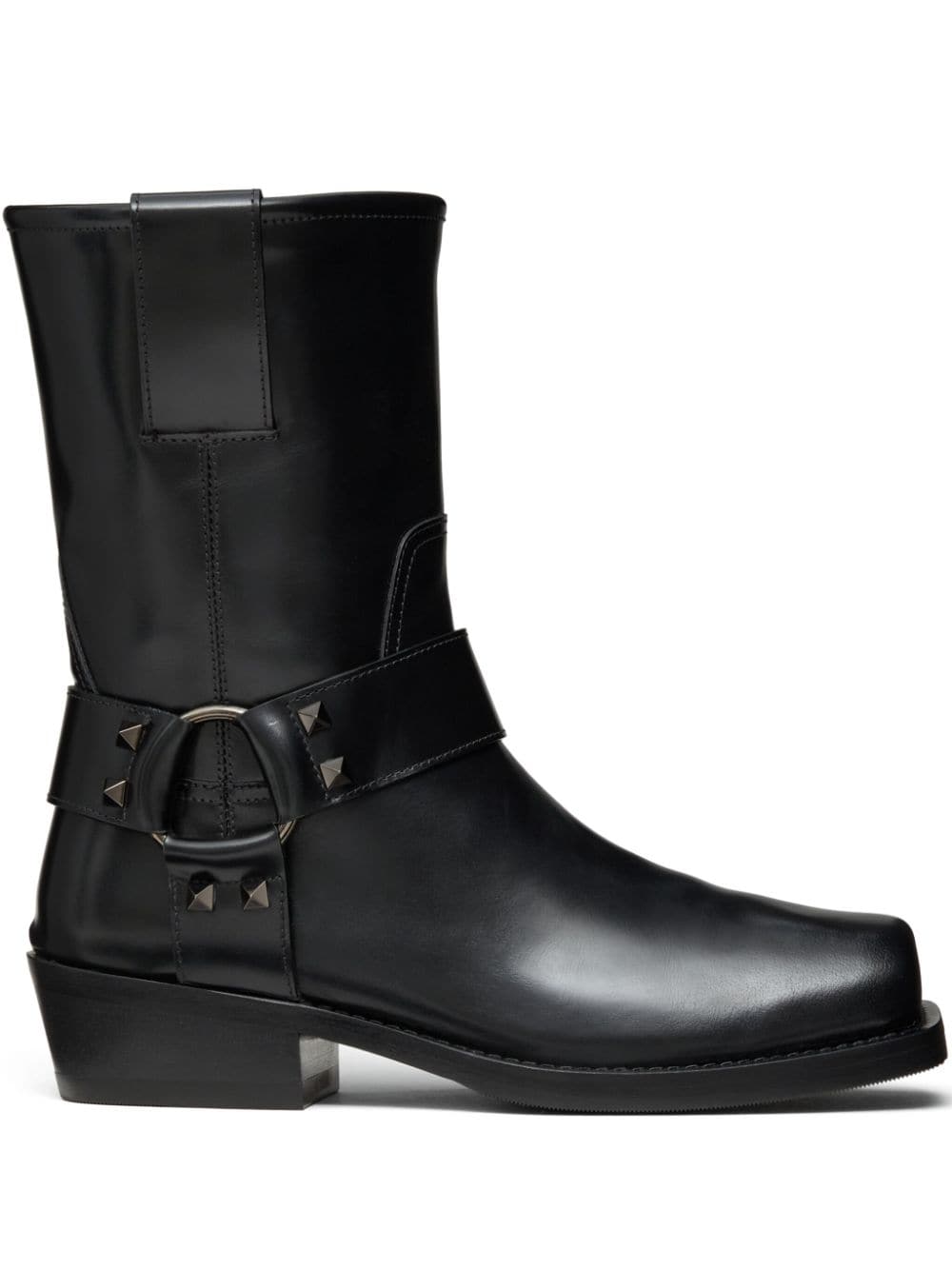 VALENTINO GARAVANI VALENTINO GARAVANI- Rockstud Leather Biker Boots