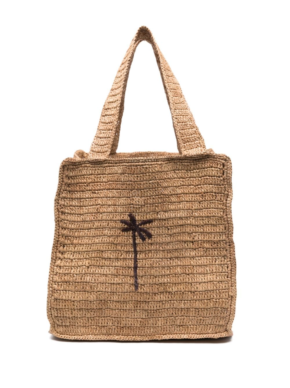 Manebi MANEBI- Squared Raffia Tote Bag