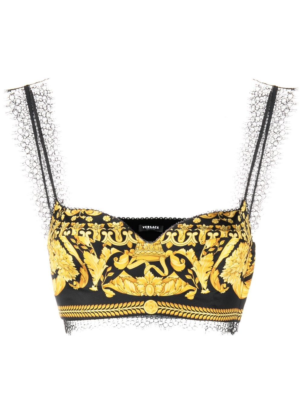 Versace VERSACE- Baroque Silk Bralette Top