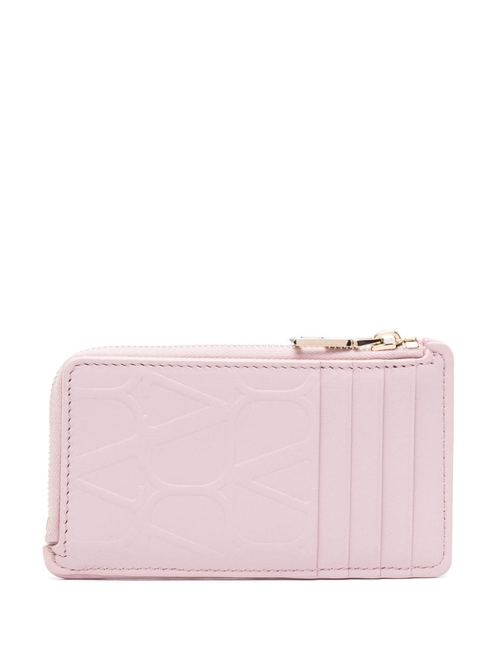 VALENTINO GARAVANI VALENTINO GARAVANI- Toile Iconographe Leather Zipped Credit Card Holder