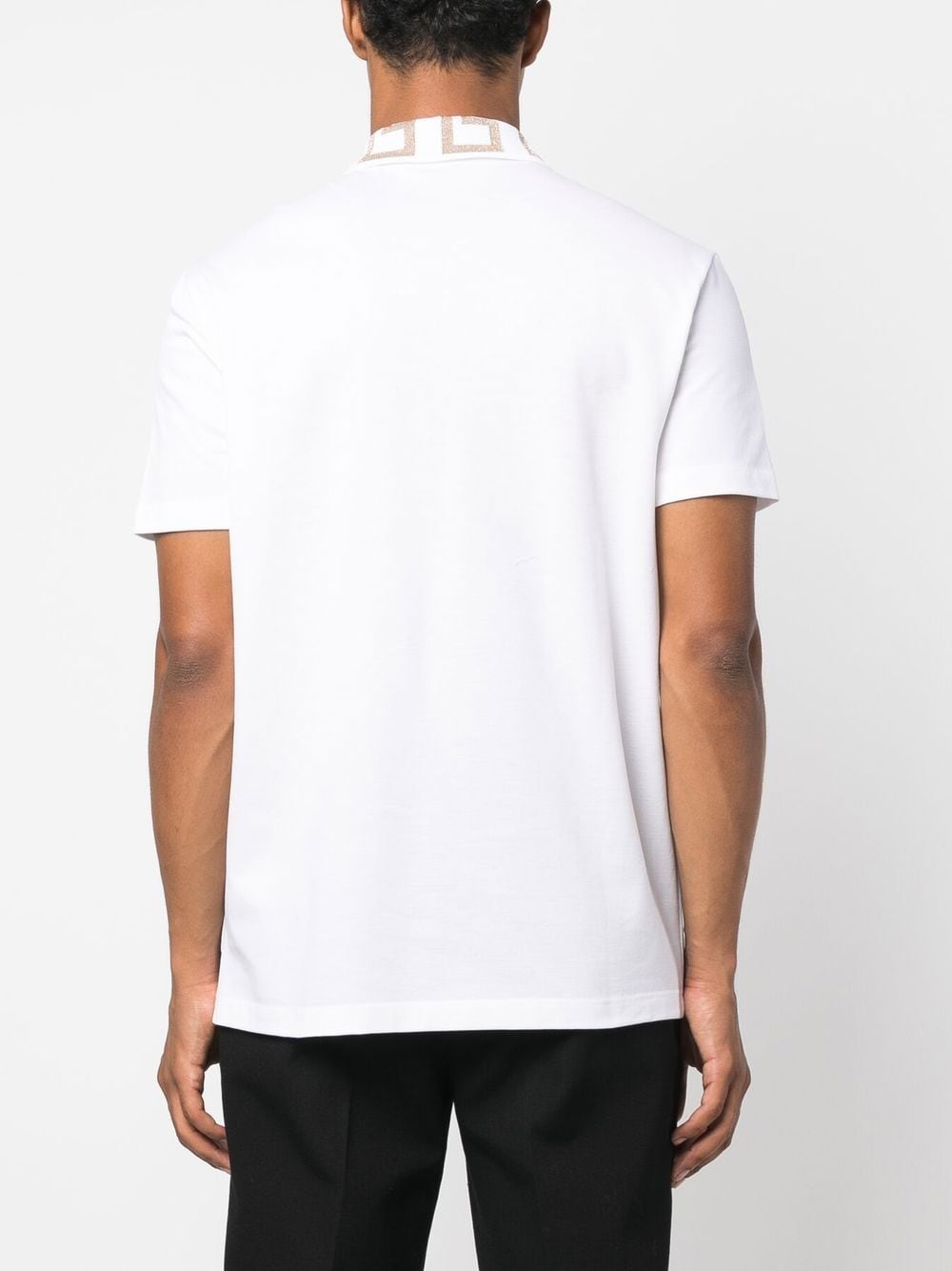 Versace VERSACE- Logo Pique Cotton Polo Shirt