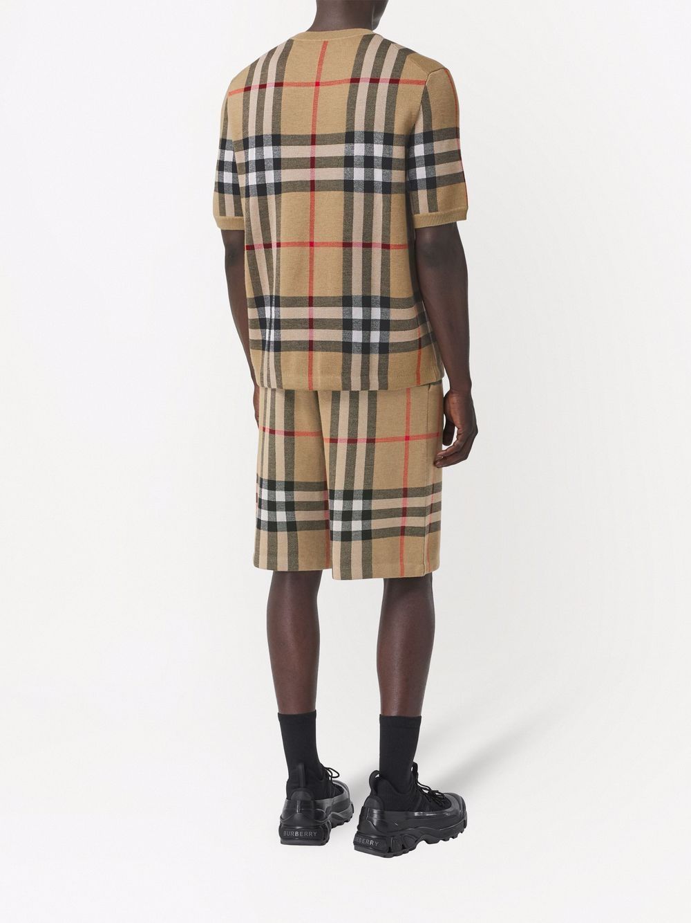 Burberry BURBERRY- Check Motif Wool T-shirt