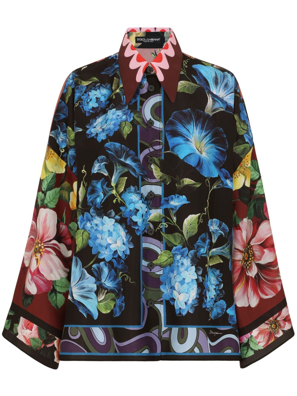 Dolce & Gabbana DOLCE & GABBANA- Flower Print Silk Shirt