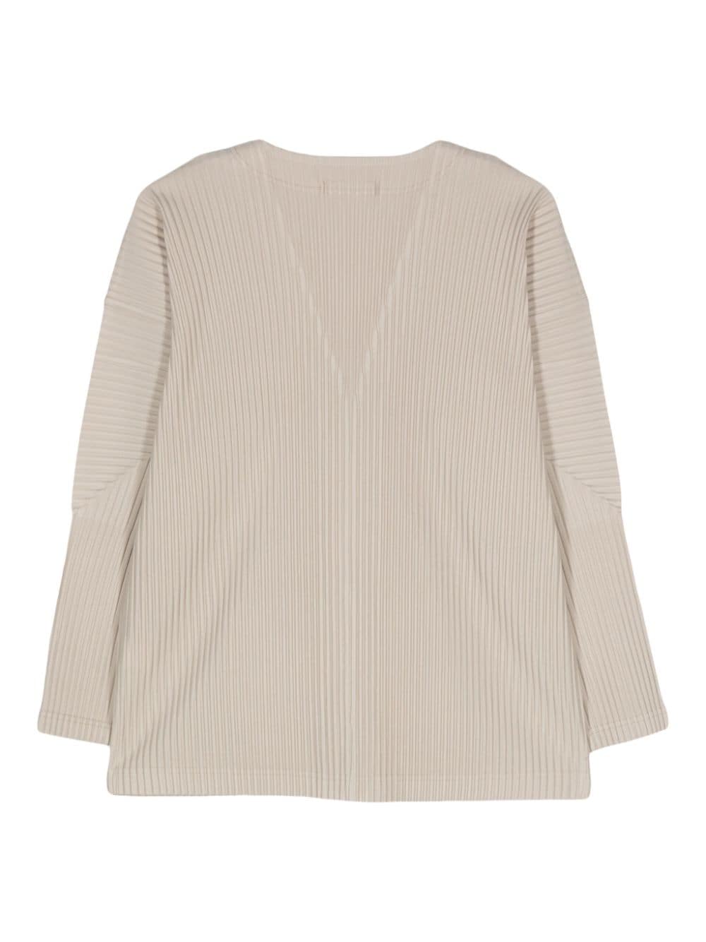  HOMME PLISSE' ISSEY MIYAKE- V-neck Pleated Cardigan