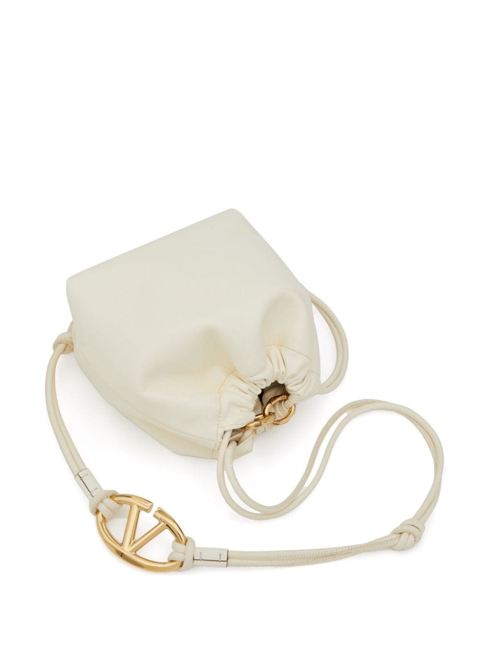 VALENTINO GARAVANI VALENTINO GARAVANI- Vlogo Drawstring Mini Leather Bucket Bag