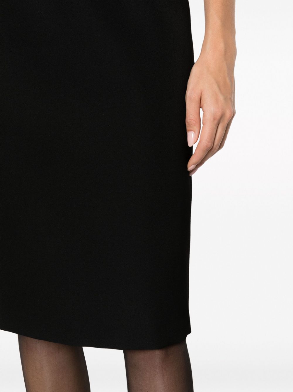 Versace VERSACE- Grain De Poudre Wool Midi Pencil Skirt