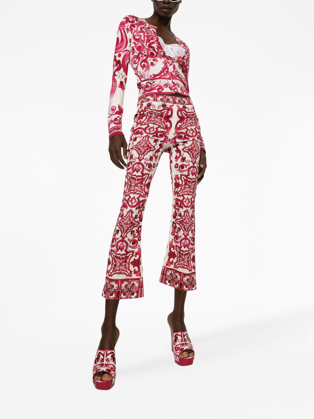 Dolce & Gabbana DOLCE & GABBANA- Majolica Print Silk Trousers