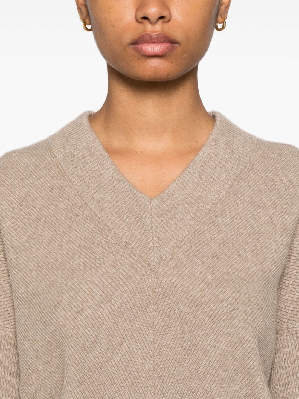 Brunello Cucinelli BRUNELLO CUCINELLI- Cashmere V-necked Dress