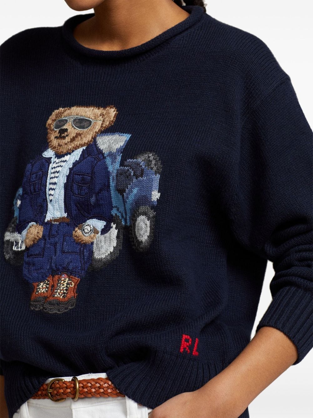 Polo Ralph Lauren POLO RALPH LAUREN- Cotton Sweater With Warp Print