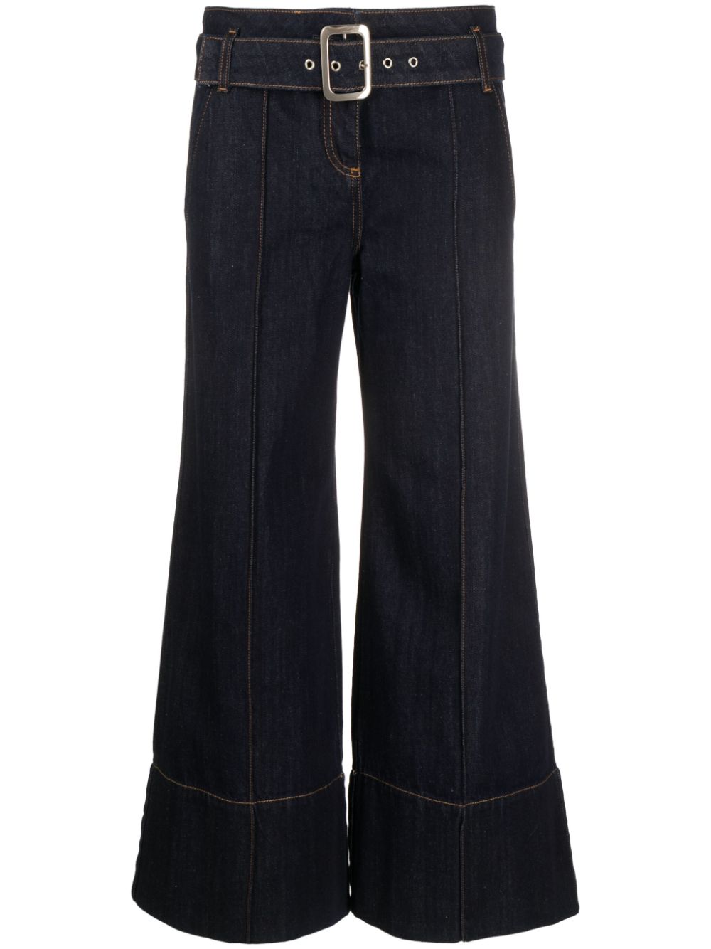 Ermanno ERMANNO- Wide Leg Cropped Denim Jeans
