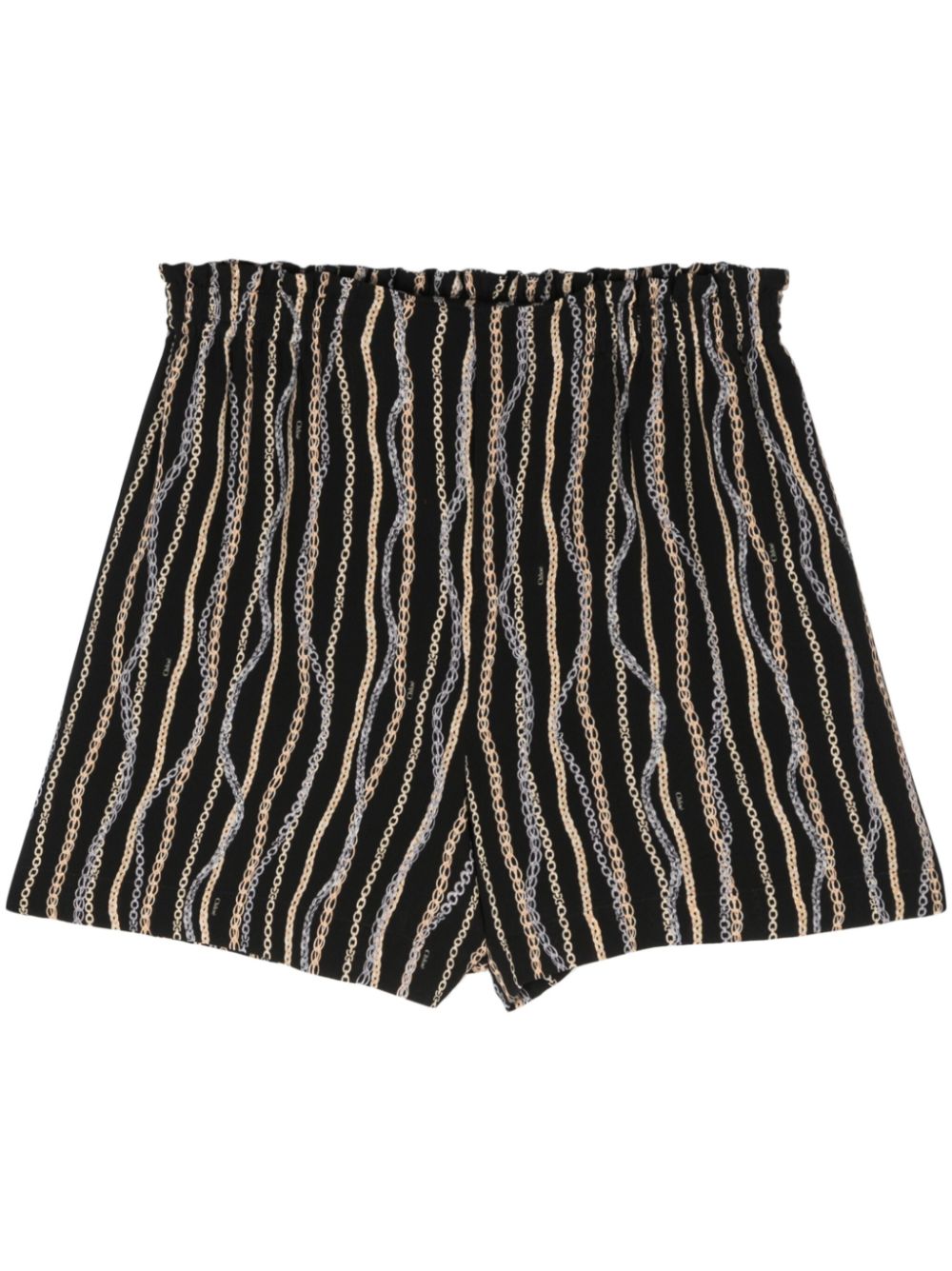 Chloé CHLOÉ- Chain Print Silk Shorts