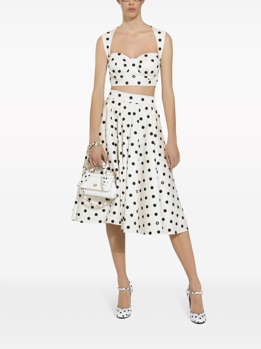 Dolce & Gabbana DOLCE & GABBANA- Dots Print Cotton Skirt