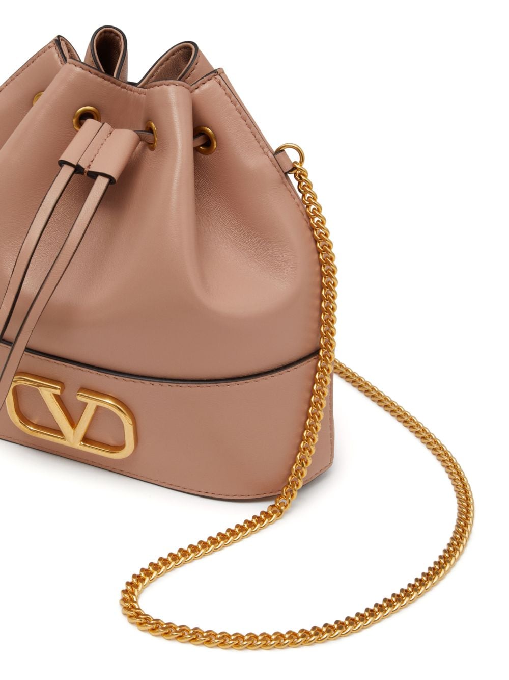 VALENTINO GARAVANI VALENTINO GARAVANI- Vlogo Signature Mini Leather Bucket Bag