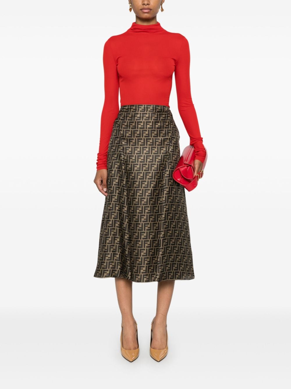 FENDI FENDI- Ff Silk Skirt