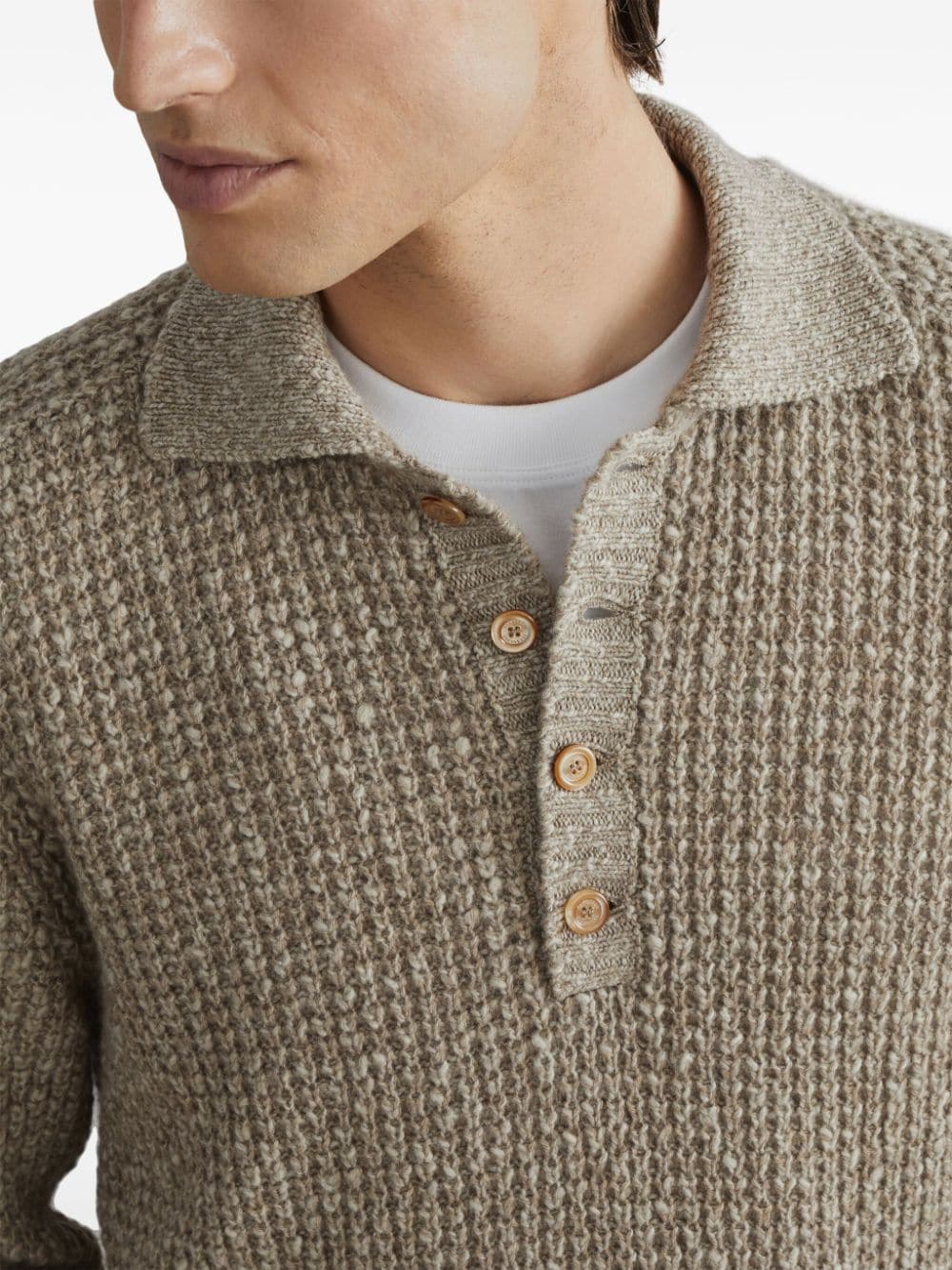 Brunello Cucinelli BRUNELLO CUCINELLI- Cashmere And Wool Knitted Polo