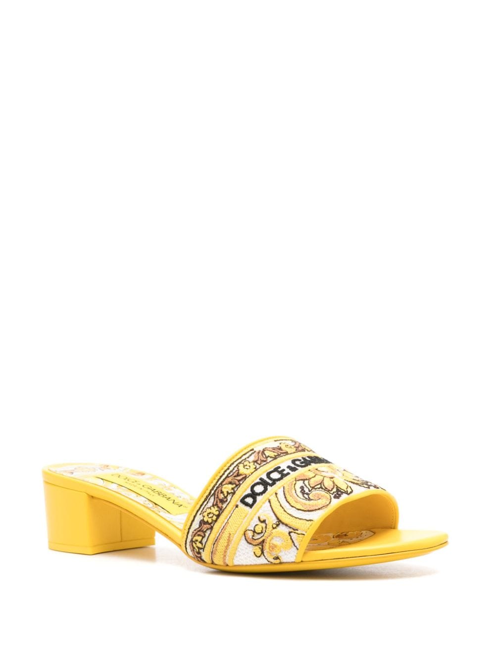 Dolce & Gabbana DOLCE & GABBANA- Maiolica Print Heel Sandals