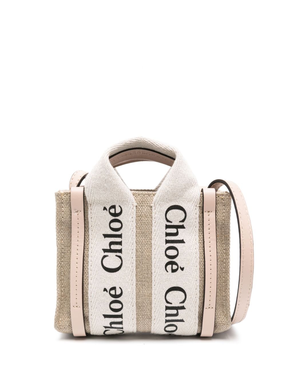 Chloé CHLOÉ- Woody Canvas And Leather Nano Bag