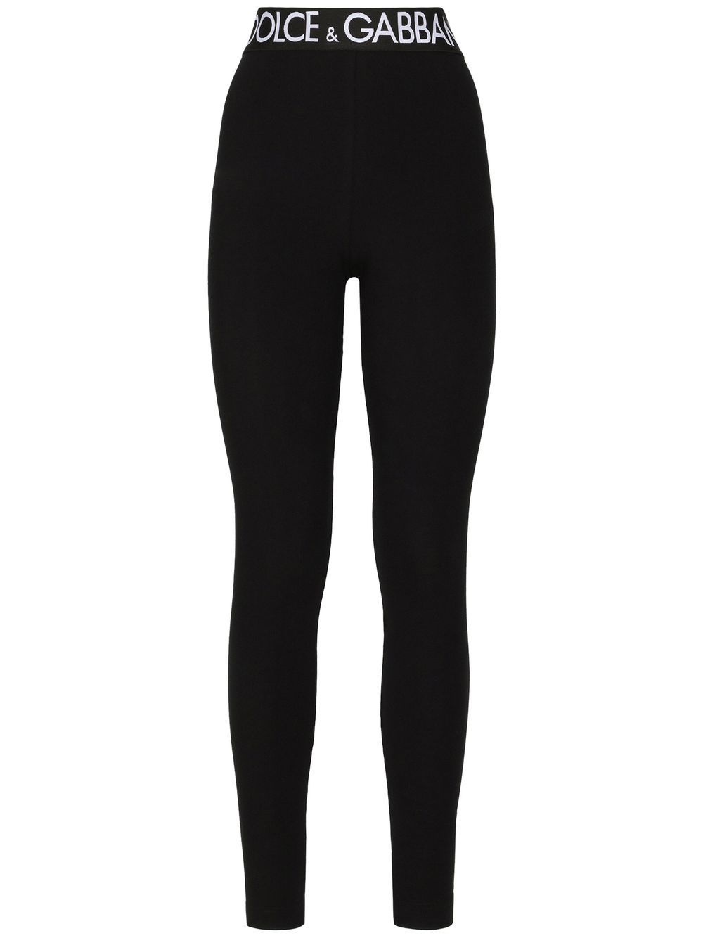 Dolce & Gabbana DOLCE & GABBANA- Legging Pants With Logo Elastic Band At Waist