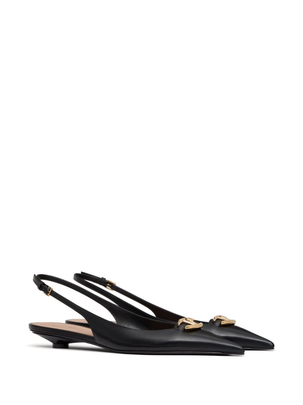 VALENTINO GARAVANI VALENTINO GARAVANI- Vlogo Leather Slingback Ballets